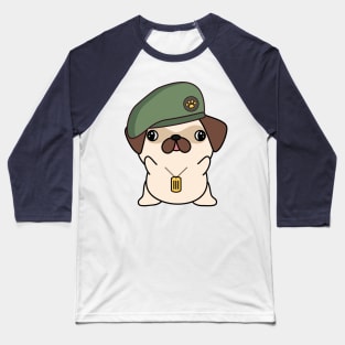 Green Beret Pug Baseball T-Shirt